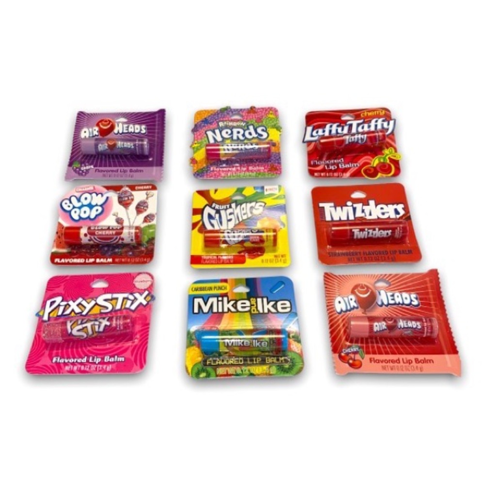 Blow Pop Nerds Pixy Stix Gushers Twizzlers Mike-Ike Laffy-Taffy Flavored LipBalm